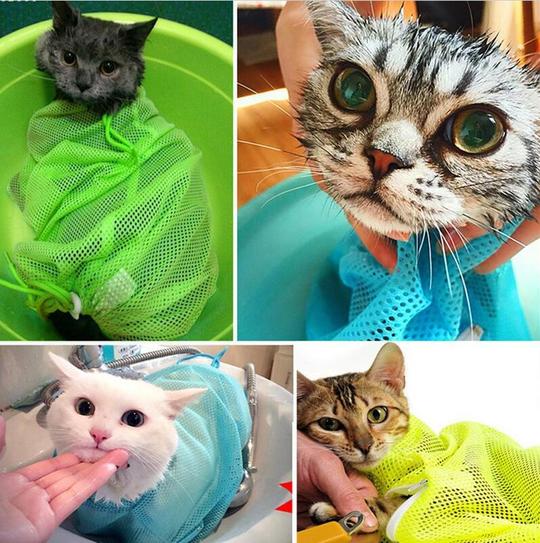 Sac de toilettage pour chat ajustable multifonctionnel