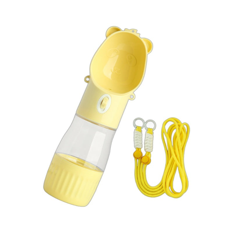 Bouteille d'eau portable pour chien compartiment gourmandise