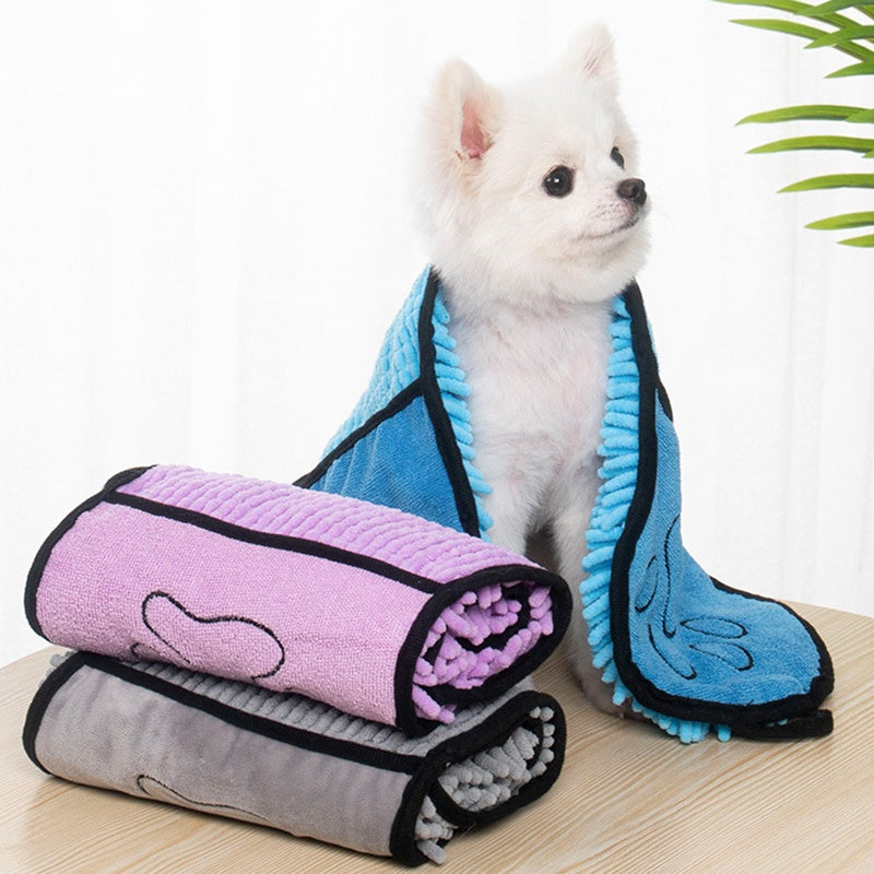 Serviette de Bain pour Chien & Chat - Microfibre Séchage Express