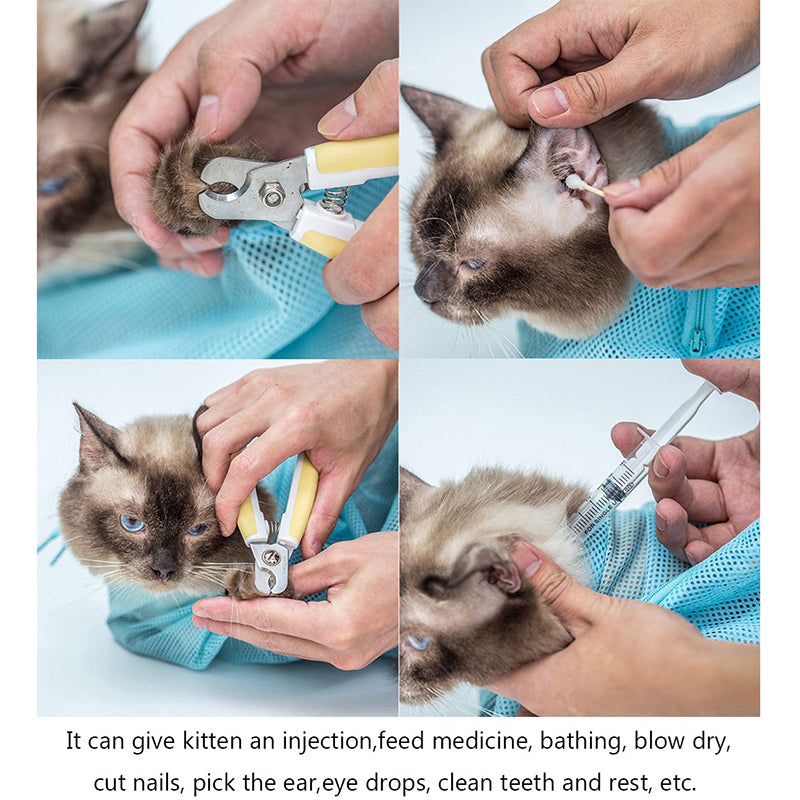 Sac de toilettage pour chat ajustable multifonctionnel