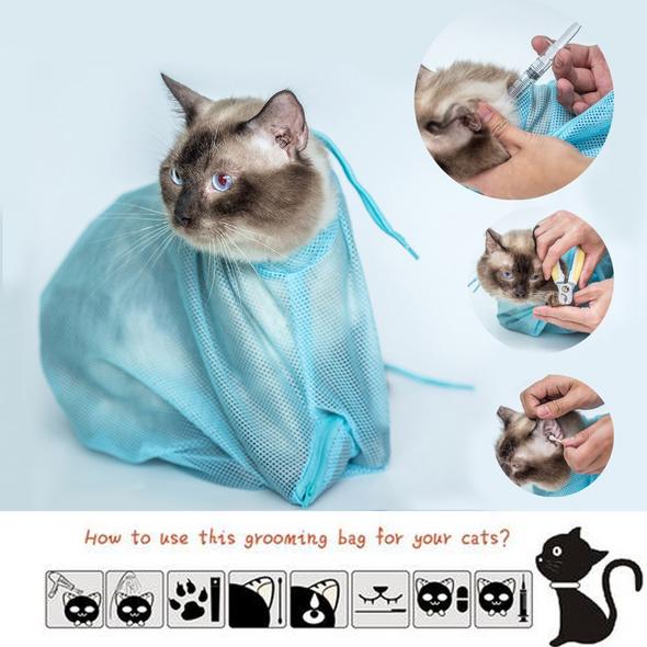 Sac de toilettage pour chat ajustable multifonctionnel