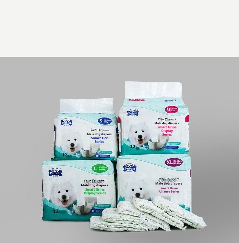 Couche pour Chien Mâle avec indication urine - ultra absorbante