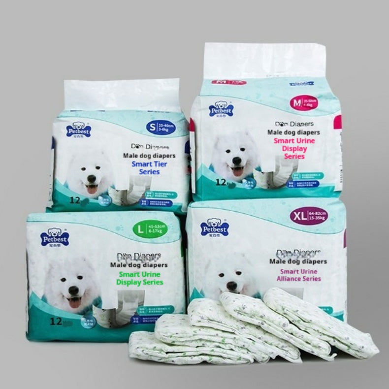 Couche pour Chien Mâle avec indication urine - ultra absorbante