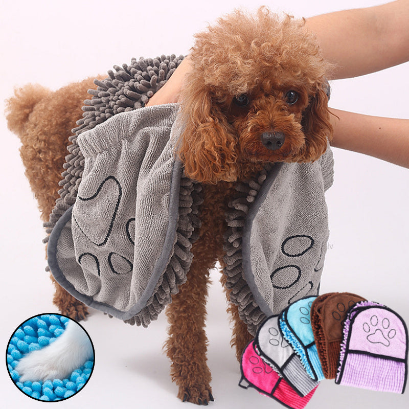 Serviette de Bain pour Chien & Chat - Microfibre Séchage Express