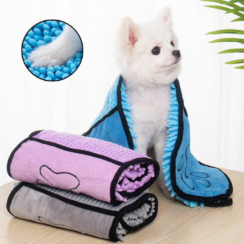 Serviette de Bain pour Chien & Chat - Microfibre Séchage Express